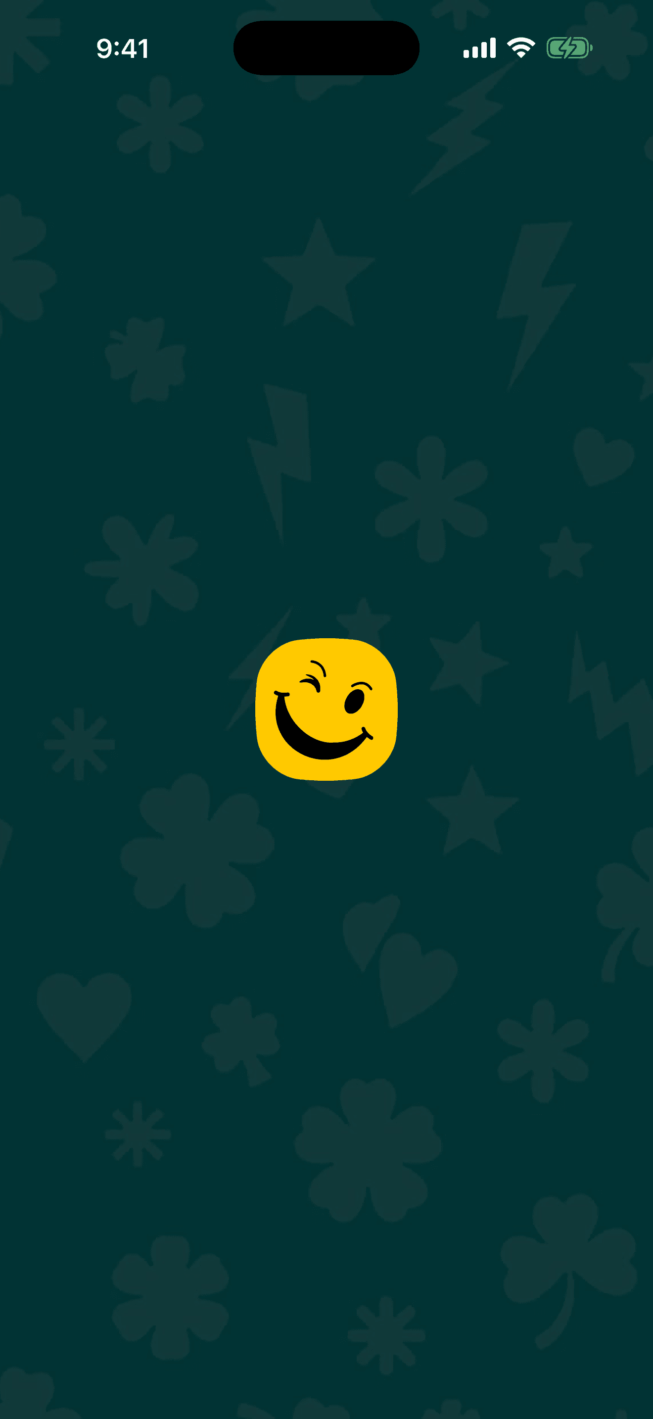 MAX AI Companion welcome splash screen with the MAX face mark on a dark patterned background.